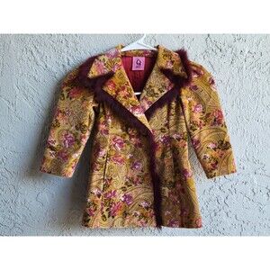 Coat Girls Size 3 Years Pasley Printed Fabric
